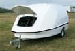 The beautiful finished RallyTime Enclosed Motorcycle Trailer! Lightweight, fuel efficient and aerodynamic! 